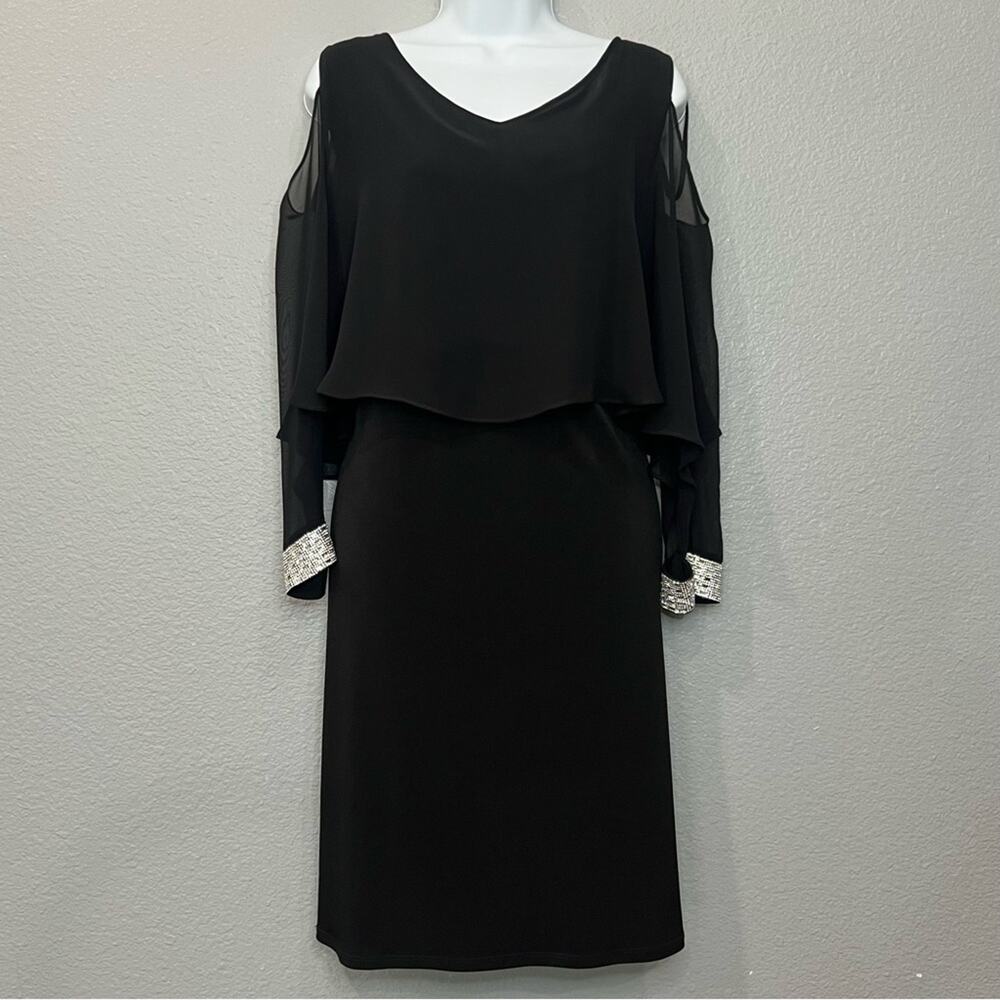 GLAMOUR NIGHTS cold-shoulder knee length dress, size 16